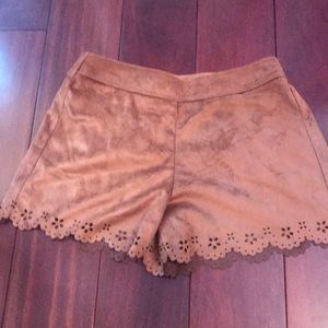 Justice suede tan/brown shorts